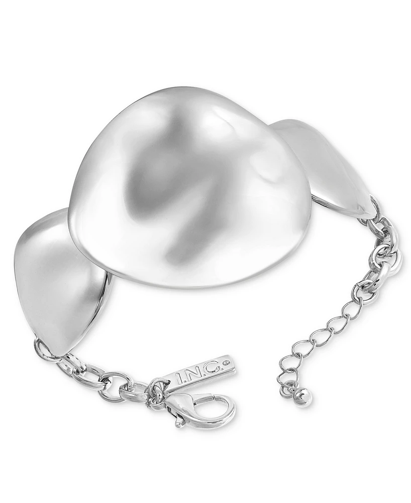 I.n.c. International Concepts Silver-Tone Sculptural Disc Flex Bracelet, Exclusively at Macy's