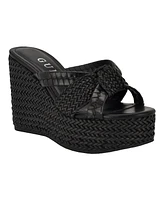 Guess Women's Eveh Knotted Jute Wrapped Platform Wedge Sandals