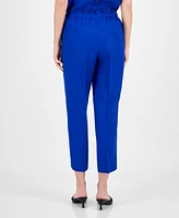 Anne Klein Women's Linen Blend Drawstring-Waist Ankle Pants