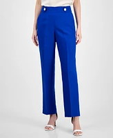 Anne Klein Women's High Rise Side-Tab Pull-On Pants