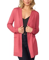 Melissa Paige Women's Cable-Trim Open-Front Long Cardigan