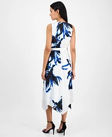 Anne Klein Women's Printed Sleeveless Midi Fit & Flare Dress