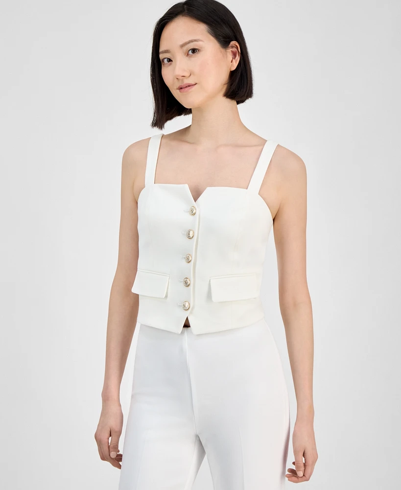 Anne Klein Women's Sleeveless Button-Front Top