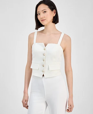 Anne Klein Women's Sleeveless Button-Front Top