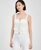 Anne Klein Women's Sleeveless Button-Front Top