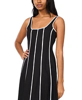 1.state Women's Contrast-Trim Square-Neck Midi Dress