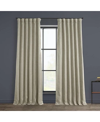 Half Price Drapes Slate Teal Green Textured Faux Linen Room Darkening Curtain