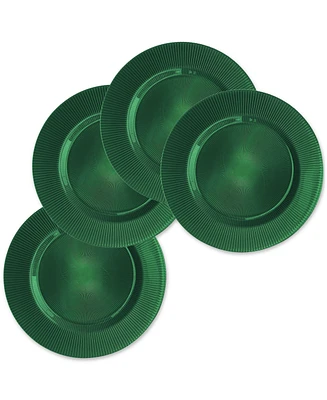 American Atelier Sunray Black Emerald Charger Plate 13", Set of 4