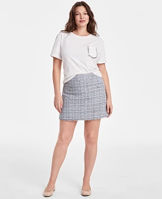 On 34th Women's Metallic-Tweed Mini Skirt, Exclusively at Macy's