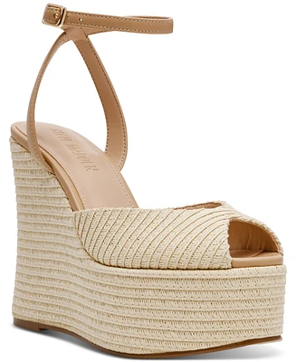 Steve Madden Women's Wanona Raffia Wedge Sandals