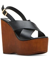 Steve Madden Women's Galaxy Wooden Platform Wedge Sandals