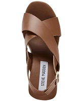 Steve Madden Women's Galaxy Wooden Platform Wedge Sandals