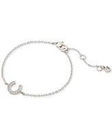 Kate Spade New York Silver-Tone Cubic Zirconia Pave Horseshoe Link Bracelet