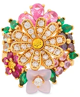 Kate Spade New York Gold-Tone Stone & Cubic Zirconia Bursting Blooms Statement Ring