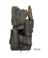 Sunnydaze Decor 35-Inch Mountainside Rock Waterfall Fountain - Large Outdoor Water Fountain with Led Lights