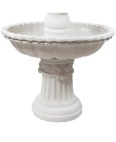52"H Electric Fiberglass 4-Tier Fruit Top Outdoor Water Fountain, White Finish