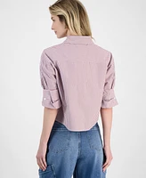 And Now This Petite Cotton Oversized Striped Shirt