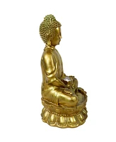 Sunnydaze Decor Relaxed Buddha 36-Inch Fiberglass Outdoor Water Fountain with Led Light - Electric Submersible Pump