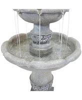 Sunnydaze Decor 50-Inch 2-Tier French Garden Outdoor Water Fountain - Glass Fiber Reinforced Concrete Construction - Dusty Gray