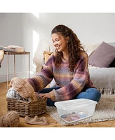 Rubbermaid 6 Qt Clear Plastic Indoor Storage Tub Tote Container & Lid, 12 Pack