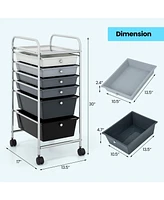 Gouun 6 Drawers Rolling Storage Cart Organizer-Mixed