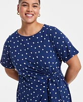 On 34th Trendy Plus Ditsy-Print Knit Midi Dress, Exclusively at Macy's