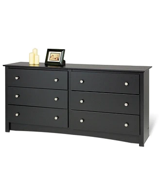 Slickblue Bedroom Dresser with 6 Drawers and Metal Knobs