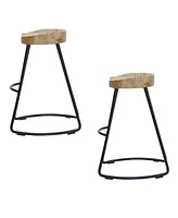 Slickblue Industrial Barstool with Saddle Seat – Modern Rustic Design for Kitchen & Bar Seating