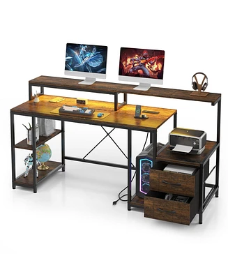 gaomon Computer Gaming Desk with File Drawers