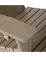 WestinTrends Outdoor Patio Hdpe Adirondack Chair With Cup Holder and Table Set