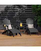 WestinTrends 5-Piece Adirondack Chair with Folding Ottoman and Table Set