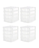 Gracious Living 4 Drawer Desktop Countertop Storage with Organizer Lid (4 Pack)