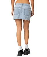 Edikted Women's Shining Star Denim Mini Skirt