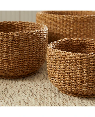 Seagrass Cylindrical Baskets, Set Of 3