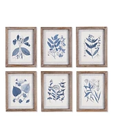 Napa Home & Garden Blue Leaf Petite Prints, Set Of 6