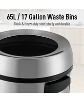 gaomon Open Top Trash Can 65L / 17Gal Commercial Grade Heavy Duty Brushed Stainless Steel