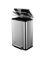 gaomon 13 Gallon Tall Kitchen Garbage Can, Hands-Free Stainless Steel Trash Can with Lid Soft Close
