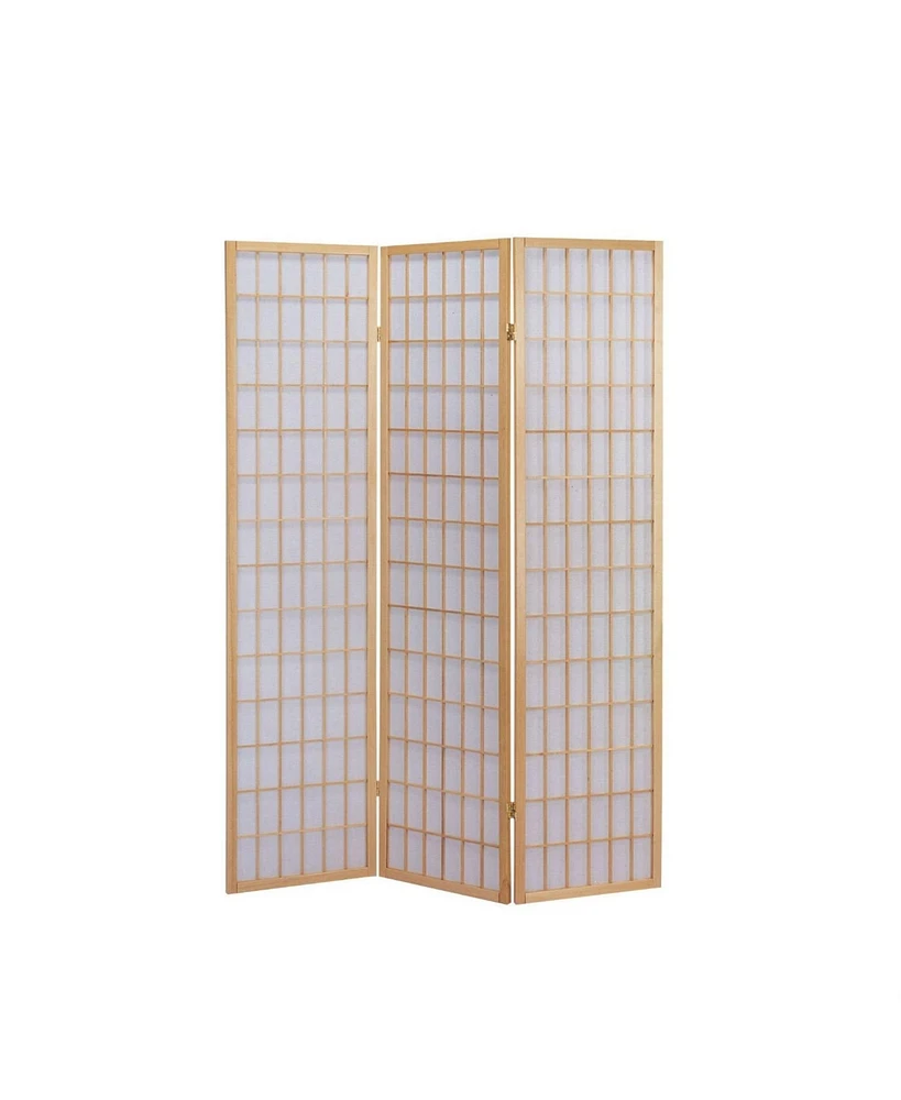 Slickblue 3-Panel Wooden Room Divider Japanese Shoji Screen