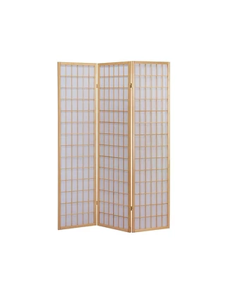 Slickblue 3-Panel Wooden Room Divider Japanese Shoji Screen