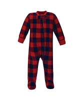 Hudson Baby Baby Boys Hudson Fleece Zipper Sleep and Play 2pk, Sweater Plaid