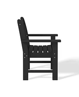 WestinTrends Outdoor Patio 3-Piece Hdpe Adirondack Garden Chairs with Square Side Table Set