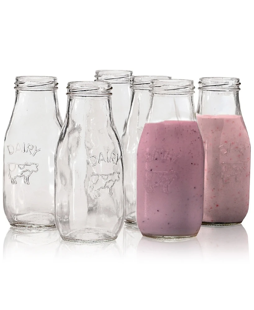 Jay Imports Country Milk Bottles, Set of 6