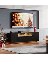 Wlive Tv Stand for 65 Inch Modern Entertainment Center with Led 58" Console Storage Cabinet Stands Living Room