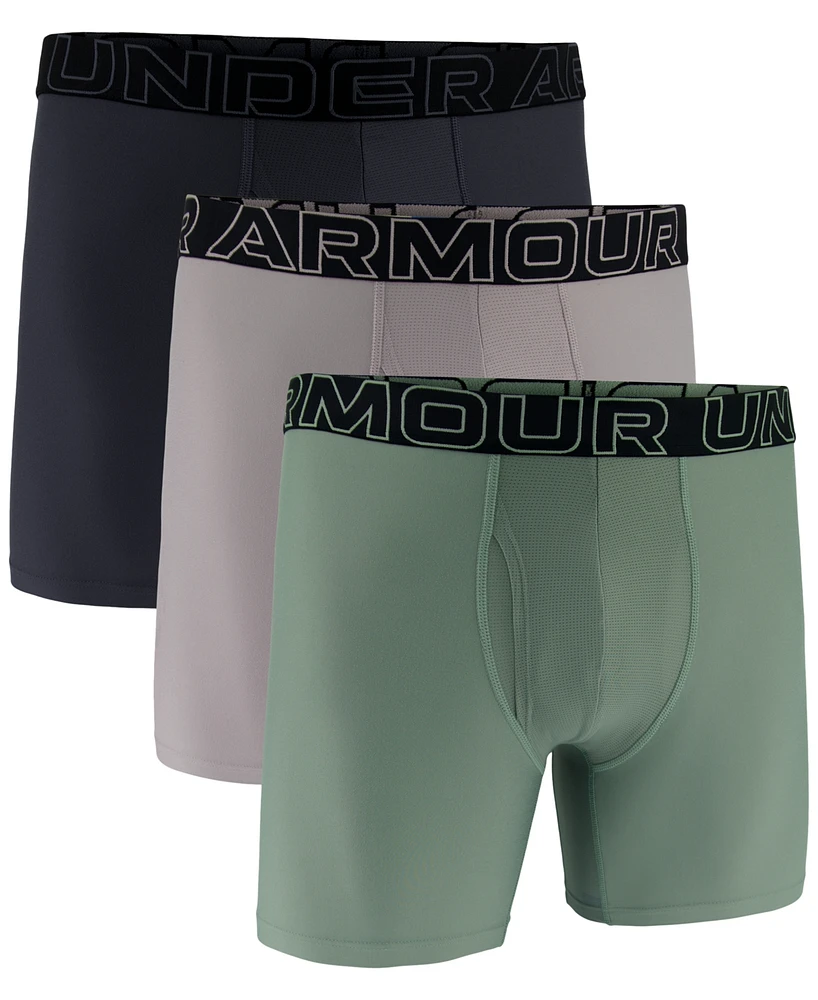 Under Armour Men's 3-Pack Performance Tech Solid 6" Boxer Briefs