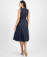 Vince Camuto Women's Fit & Flare Cotton Denim Midi Dress