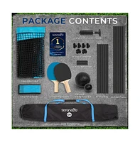 SereneLife Portable Slam Pong Set, Adjustable Table Feet, Includes Accessories