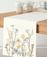 Lenox Wildflowers Border Embroidered Runner, 14" x 90"