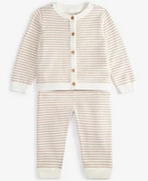 First Impressions Baby Striped Cotton Cardigan Pants Exclusively At Macys