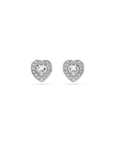 Swarovski x Ariana Grande Rhodium Plated Heart Mixed Cuts Stud Earrings