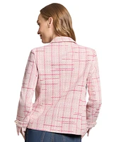 Jones New York Petite Tweed Notched-Lapel Blazer